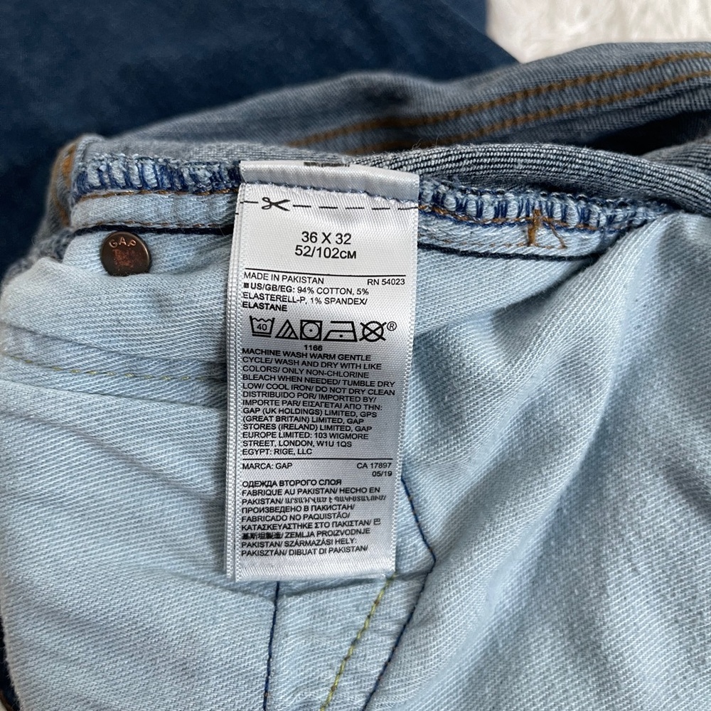 GAP Men's Dark Blue Slim Straight Jeans Size 36 x 32 - Picture 4 of 5